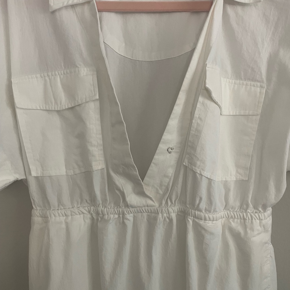 Anthropologie Cream Maxi Dress with Tiered Skirt - Picture 7 of 8
